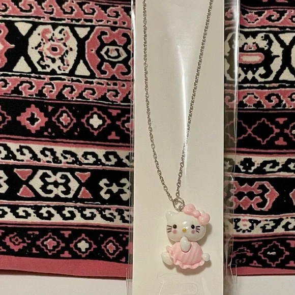 Y2K Nostalgia, Hello Kitty Pink and Black Crossbody Bag, Necklace, & Stickers - Picture 5 of 6